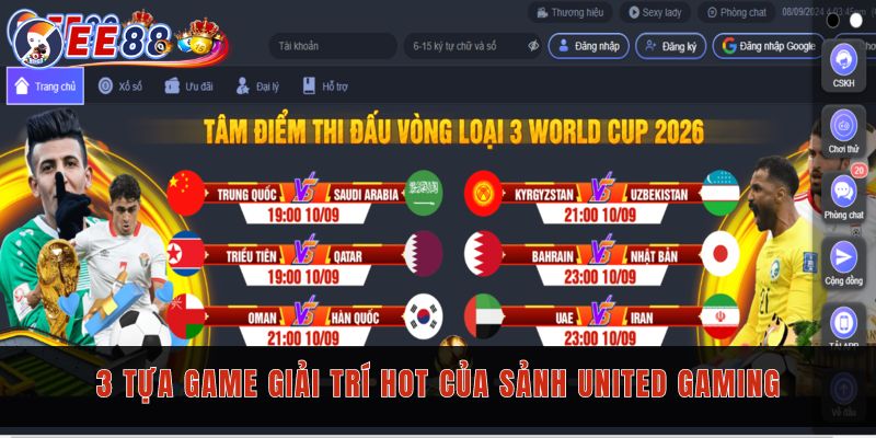 3 tựa game giải trí hot của sảnh United Gaming