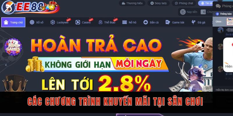 Các chương trình khuyến mãi tại sân chơi 