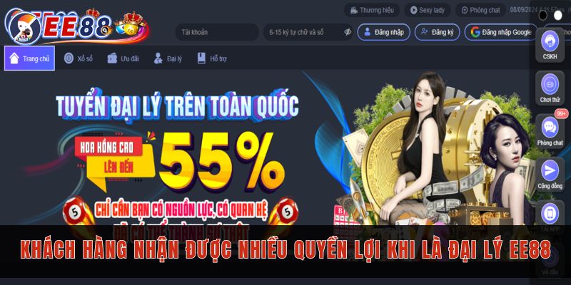 Khách hàng nhận được nhiều quyền lợi khi là đại lý EE88